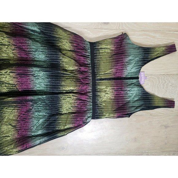 Vivienne Tam Dress 6 Multicolor Silk Cotton Blend Iridescent Shimmer - Picture 7 of 10